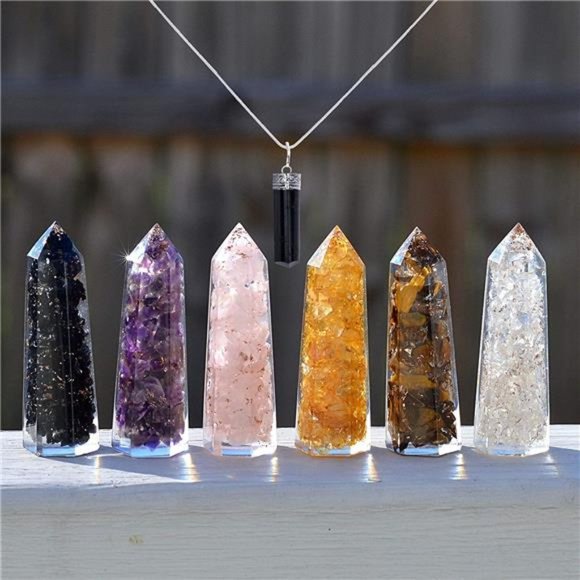Healing Crystal Wand Set of 6 Orgonite – Includes 3” Amethyst Crystal - Picture 16 of 16
